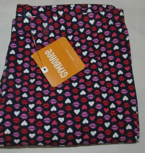 Gymboree Sweetheart Shop heart kiss lips leggings NWT 14 navy blue - Picture 1 of 1