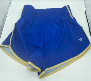 Varsity Spirit Royal Blue High-Waisted Boxing Shorts With Gold Trim Size S Flexi - Picture 1 of 8