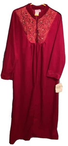 Vintage * Intimate Options Magenta Rot Fleece 1/2 Reißverschluss Morgenmantel/Kleid * Small * Neu mit Etikett * - Bild 1 von 9
