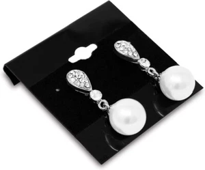 500PC Black Plastic Earring Card 2" x 2" Hang Jewelry Display Plain Cards Retail - Picture 1 of 6