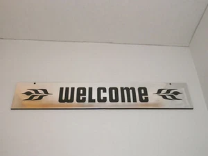 1960s Buckeye Hanging Sign Welcome/On Tap beer drinking home bar 14.5" x 2.5" - Picture 1 of 2