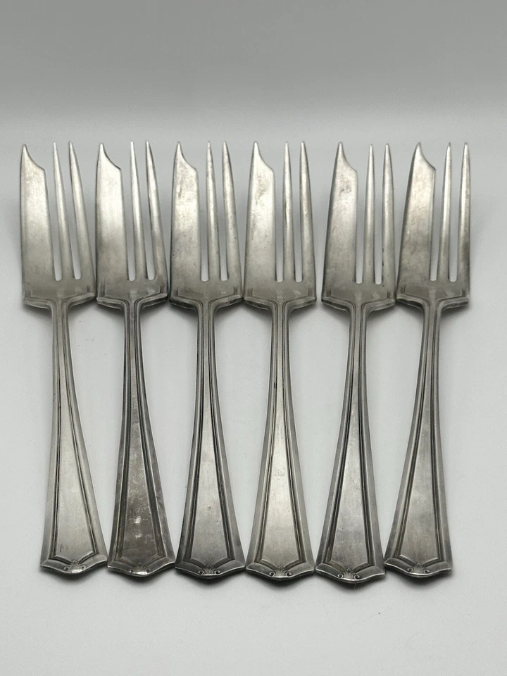Rogers 1881 A1 Cake Desert Fork Set Of 6 Patented March 1920 Salem Pattern - Imagem 1 de 4