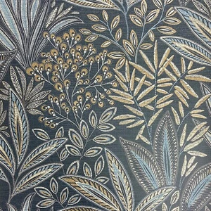Papel Pintado Hoja Sahara Fina Decoración Azul Marino M1784 - Elegancia Lujosa - Imagen 1 de 6