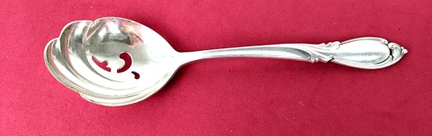 STERLING SILVER International RHAPSODY Sugar Sifter Pierced Nut Server Spoon 6" Cover