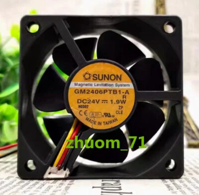 1PC SUNON 6025 GM2406PTB1-A 24V 1.9W Double ball axial flow cooling fan - Image 1 of 4