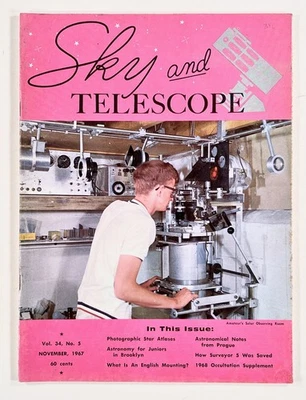 1967 Nov SKY & TELESCOPE Photo Star Atlases SURVEYOR 5 PROBE Occultation Watcher Foto 1 de 4