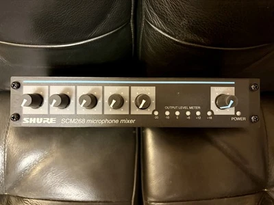 Shure SCM268 4-Channel Microphone Mixer 12V Phantom Power 6 Transformers - Image 1 of 4