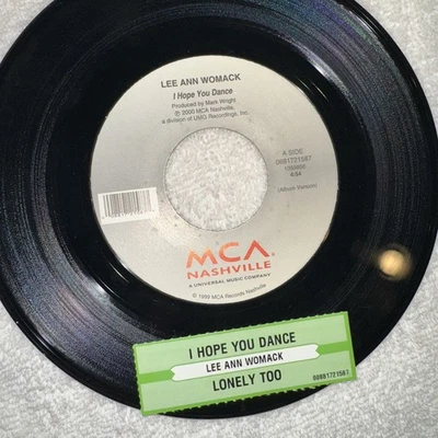 I Hope You Dance By Lee Ann Womack New Old Stock 45rpm & Lonely Too-Jukebox Tag - Image 1 of 2