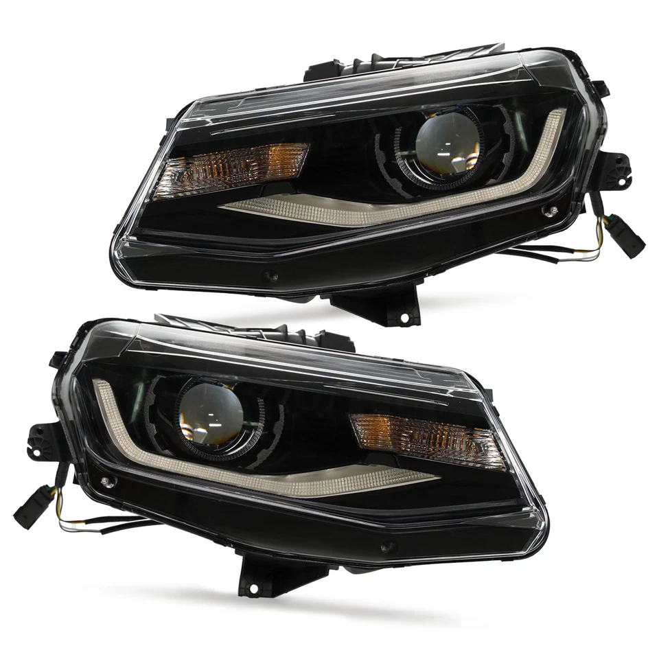 Upgrade Headlights For 2016-2021 Chevy Camaro w/LED DRL w/Bulb Left+Right Pair Foto 1 de 4