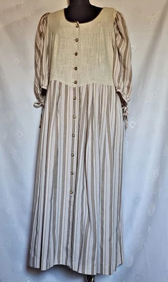 VESTIDO VINTAGE LANDHAUS TRACHTEN TIROL OKTOBERFEST DIRNDL RAYAS MUJER US18/EU46 Foto 1 de 4