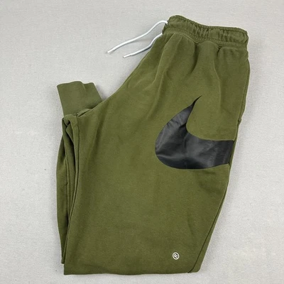 Nike Pants Men 2XL Green Fleece Sweatpants Big Swoosh Jogger Semi-brushed XXL - Image 1 of 4