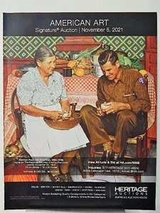 NORMAN ROCKWELL ART PIECE ORIG VTG 2021 ADVERTISEMENT, - Picture 1 of 1