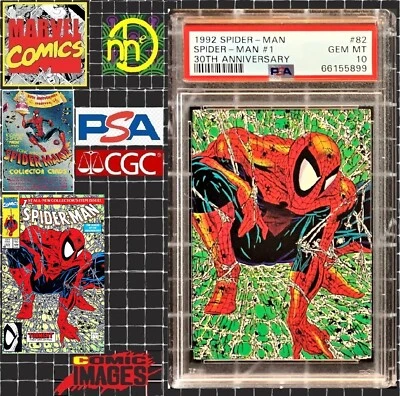 1992 Marvel Comic Images Spider-Man 30th Anniversary #82 Spider-Man 1 PSA 10 GEM - Image 1 of 4