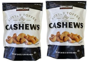 2-PACK Kirkland Butter Toffee Flavored Cashews 24 Oz Each Free Shipping - Picture 1 of 4