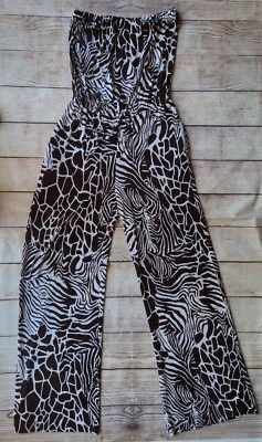 Macacão feminino Bisou Bisou sem alças estampa animal tamanho 8 - Imagem 1 de 4