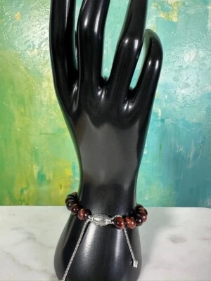 Pulsera de cuentas espirituales David Yurman con ojo de tigre rojo y cuentas acento, 8 mm Foto 1 de 4