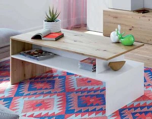 Tavolinetto da caffè Lyra rovere nodi/bianco artik cm 100x50x43h - Foto 1 di 1