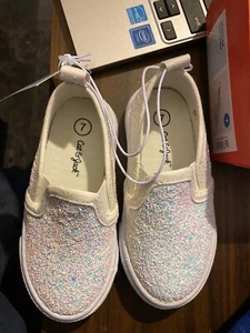 Girls Shoes Slip On Gold Shimmer size 7 Cat and Jack - Picture 1 of 4