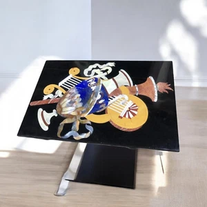 Marble Top Bar Center Table Top for Hallway Interior Semi Precious Inlaid Stone - Picture 1 of 11