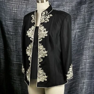 DRAPER'S & DAMON'S Women's Opened Silk Jacket with Sleeveless Top Combo Size 10 - Picture 1 of 12