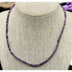 Lila Perlenkette Vintage Boho Retro Frühling Ostern Sommer kleiner Strang - Bild 1 von 6