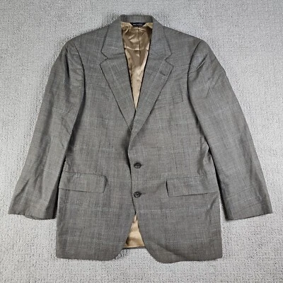 Blazer Chaps by Ralph Lauren Para Hombres 44 Gris Cuadros Traje Chaqueta Abrigo Deportivo 2 Botones Foto 1 de 4