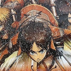 Kissenbezug Attack on Titan Pailletten Anime Eren Mikasa Armin 16 x 16 wendbar - Bild 1 von 7