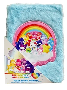 Hello Kitty X Care Bears Fuzzy Plush Journal Diary NEW Sanrio - Picture 1 of 2
