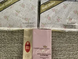 Cannon VTG Sheet Set Gold Label Non Iron Percale Full Size W Pillowcases Pink H1 - Picture 1 of 6