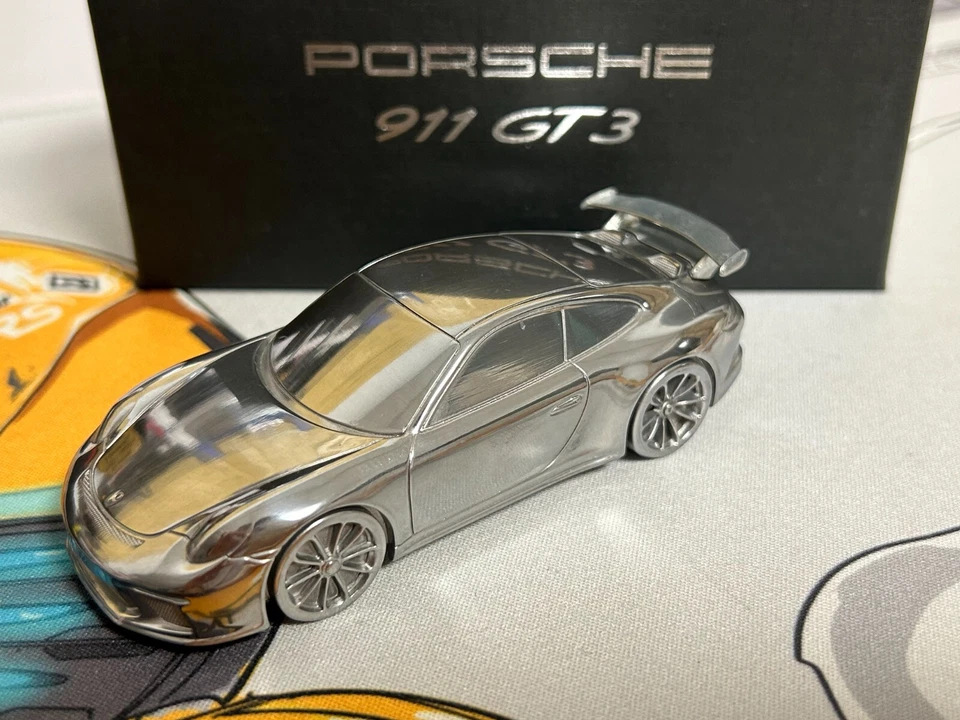 1/43 Scale Porsche 911 992 GT3 - Paperweight--Aluminum Chrome - Image 1 of 4