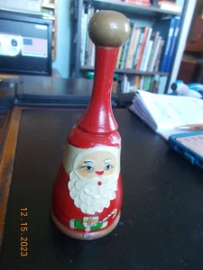 Campana facial de Santa de madera de 5" de alto pintada a mano sin marca, sin pieza de timbre - Imagen 1 de 5