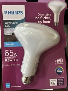 Philips 65 Watt Equiv BR40 Dimmable LED Flood Light Bulb Daylight - Picture 1 of 2