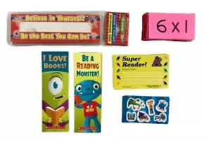 Lot of Teacher Student Awards Prizes Stickers Bookmarks Flashcards Punch Cards - Picture 1 of 5