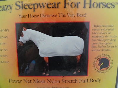 New Sleazy Sleepwear Full Body Horse Zipper Power Net Mesh Fly Nylon Sheet Hood - Image 1 of 3