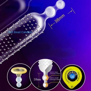 Condones sensibles al látex para adultos extra punteados estimulan el retardo lubricados 3 piezas - Imagen 1 de 9