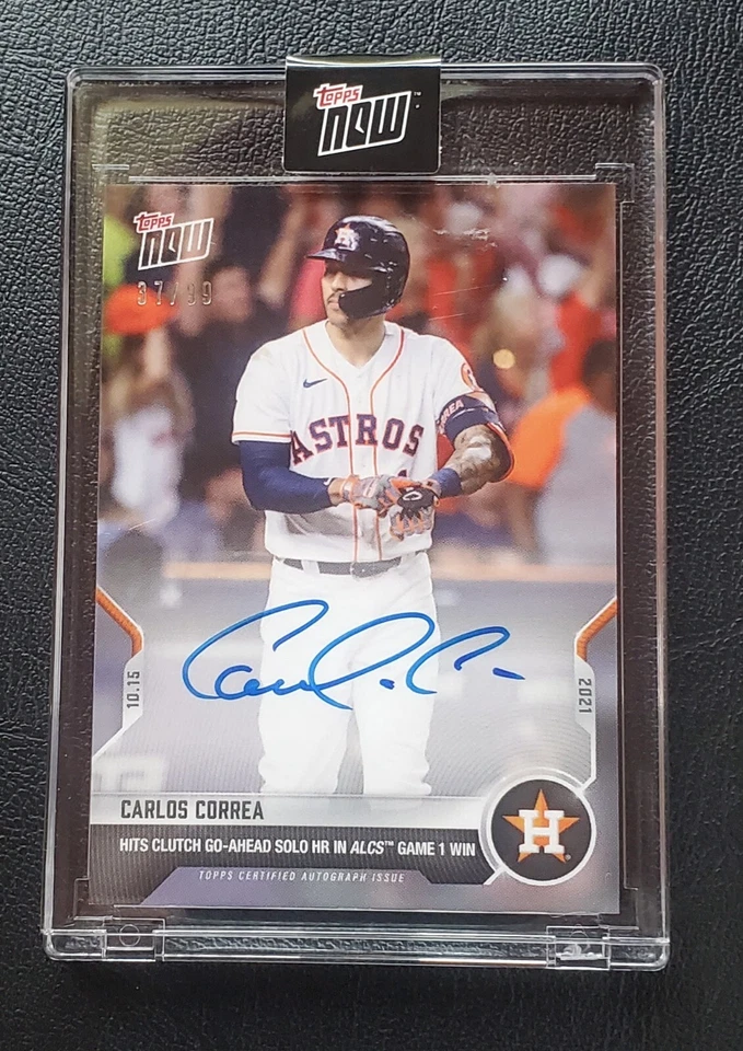 2021 Topps Now #974A Carlos Correa Houston Astros Autograph #37 of 99 ALCS HR! - Image 1 of 2