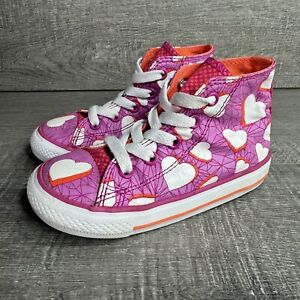Converse Toddler Girl's High Top Sneakers - Size 8 Magenta Glow Pink Valentines