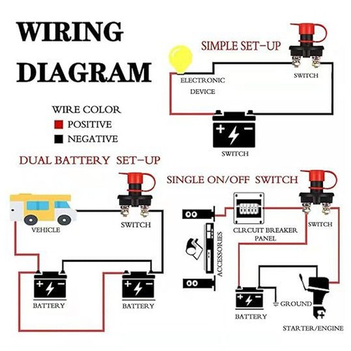 .Master Battery Disconnect Switch 300A 12V 24V Battery Cut Off eBay