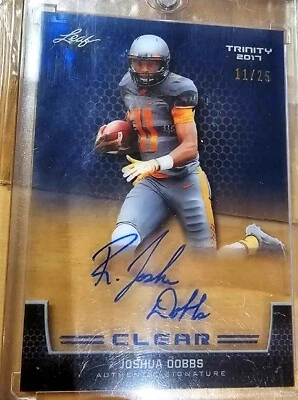 R. Joshua Dobbs 2017 Leaf Trinity Autograph Rookie card 11/25 Jersey # - Image 1 of 3