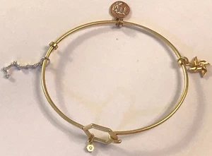 ❤️Origami Owl 🦉CORE Bangle Bracelet ~ 3 Mementos Charms & Spacers ~ BEAUTIFUL❤️ - Picture 1 of 7