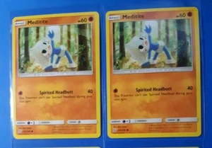 2x Meditite 109/236 Pokemon card Unified Minds common NM - Picture 1 of 1