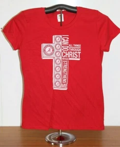 Alabama Crimson Tide Pride/ Cross/ All things Through Christ TShirt Ladies Red L - Bild 1 von 4
