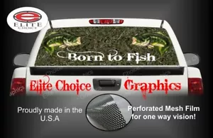 Born To Fish Camo Rear Window Graphic Decal Sticker Truck Car - Picture 1 of 3
