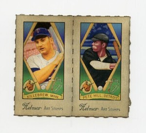 #TN02333 KILLEBREW & PETE HILL Rare Helmar Uncut Stamp Cards
