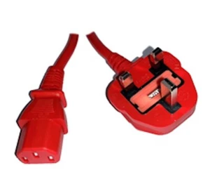 10A oder 5A PC Netzkabel UK Stecker IEC C13 Kabel Netz Wasserkocher Kabel 1,0mm² ROT BLAU - Bild 1 von 12