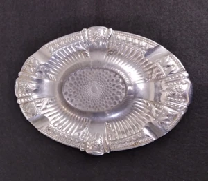 Vintage Art Deco Styled Pewter Metal Ashtray MCM  7" x 5" Clean Made in Japan - Picture 1 of 7