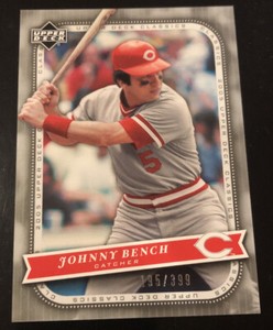 2005 Upper Deck Classics #56 JOHNNY BENCH Silver SP #d 195/399! REDS