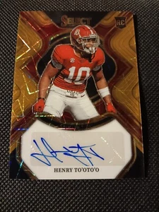 2023 HENRY TO'OTO'O PANINI SELECT AUTOGRAPHED AUTO ROOKIE CARD RC /75 TEXANS - Picture 1 of 2