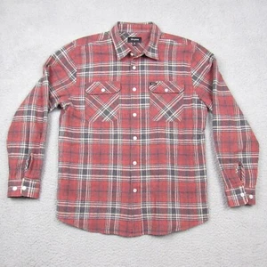 Brixton Men's XL Long Sleeve Red Plaid Flannel Button Up Heavyweight Shirt - Picture 1 of 9