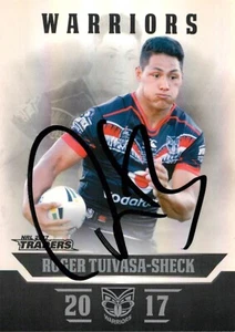 Signed 2017 New Zealand Warriors NRL Traders Parallel Card - Roger Tuivasa-Sheck - Picture 1 of 3